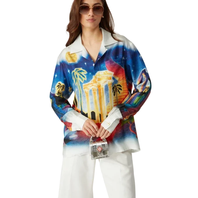 Camisas de seda «Midnight Acropolis»