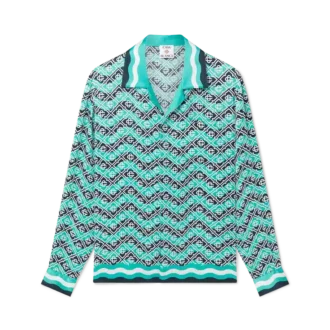 Camisas de seda de manga larga Monogram Wave