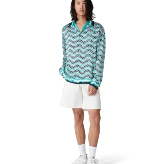 Camisas de seda de manga larga Monogram Wave