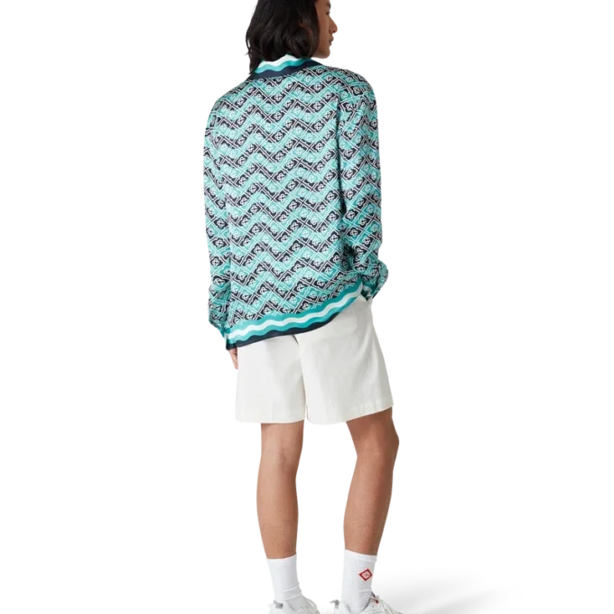 Camisas de seda de manga larga Monogram Wave Camisas de seda de manga larga Monogram Wave