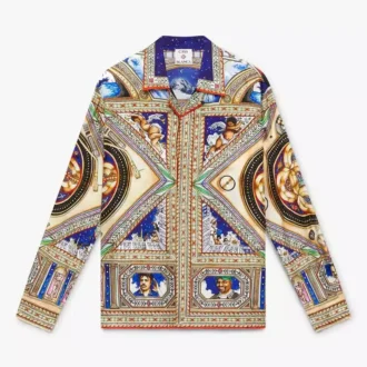 Camisas de seda de manga larga Plafond Orne De Musique