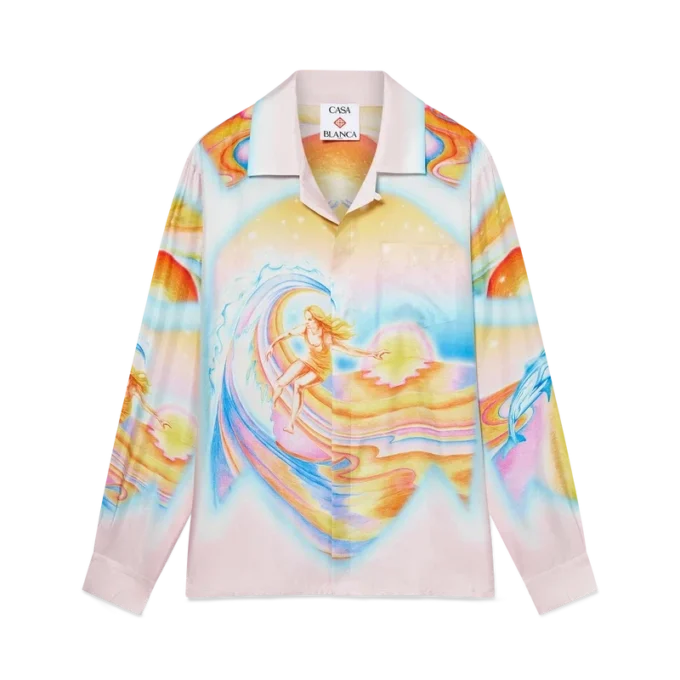 Camisas de seda de manga larga Psychedelic Nirvana