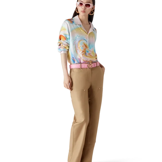 Camisas de seda de manga larga Psychedelic Nirvana