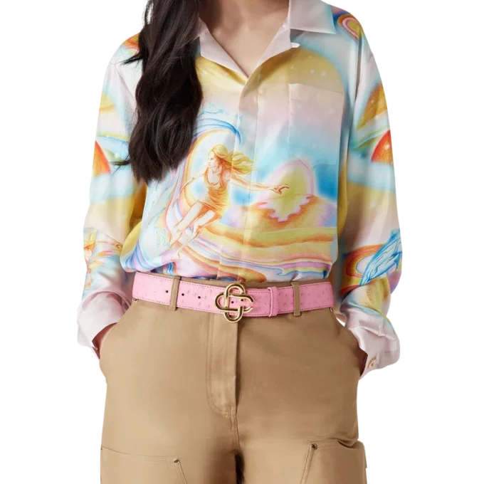 Camisas de seda de manga larga Psychedelic Nirvana