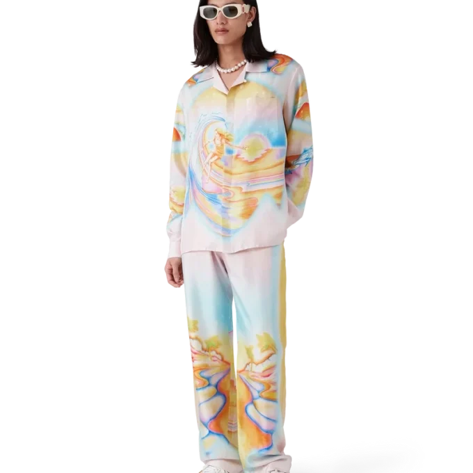 Camisas de seda de manga larga Psychedelic Nirvana