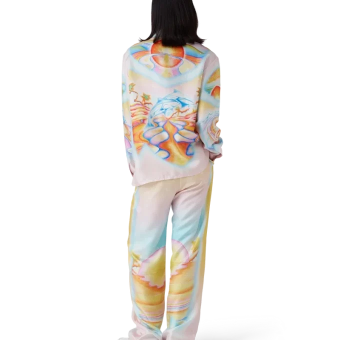 Camisas de seda de manga larga Psychedelic Nirvana