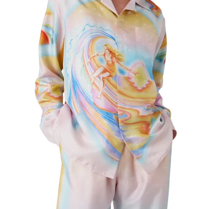 Camisas de seda de manga larga Psychedelic Nirvana