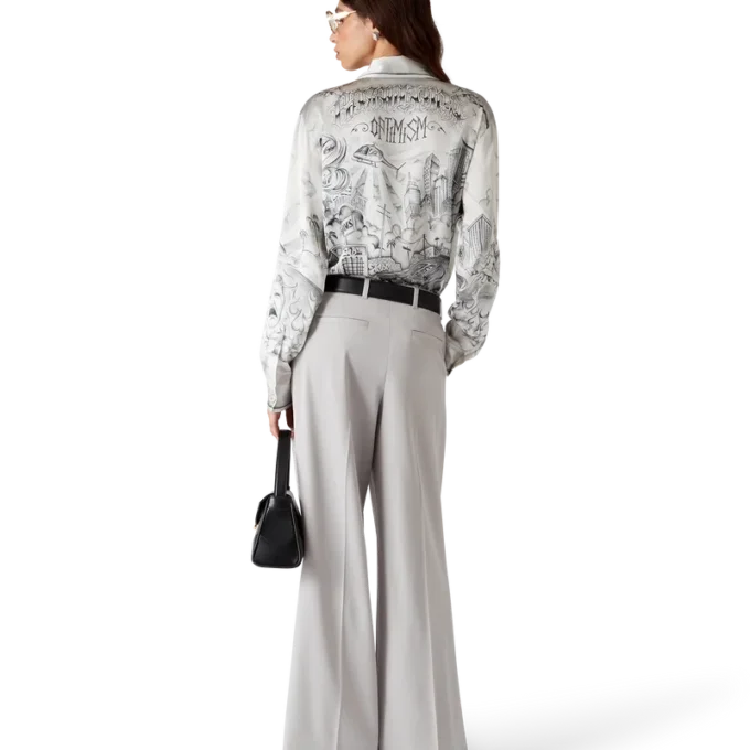 Camisas de seda de manga larga Tattoo