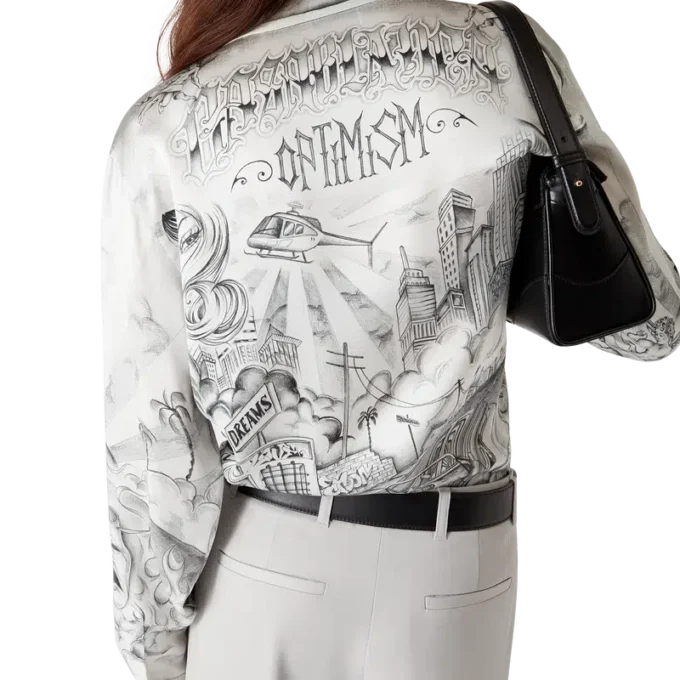 Camisas de seda de manga larga Tattoo