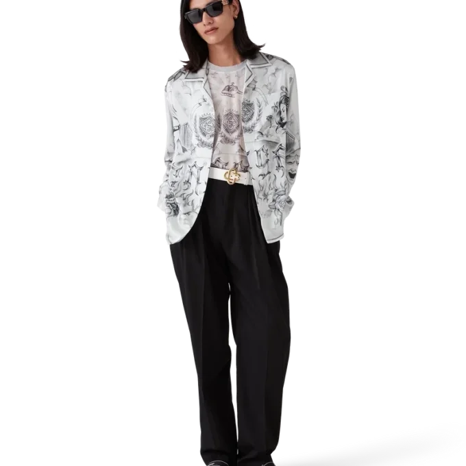 Camisas de seda de manga larga Tattoo