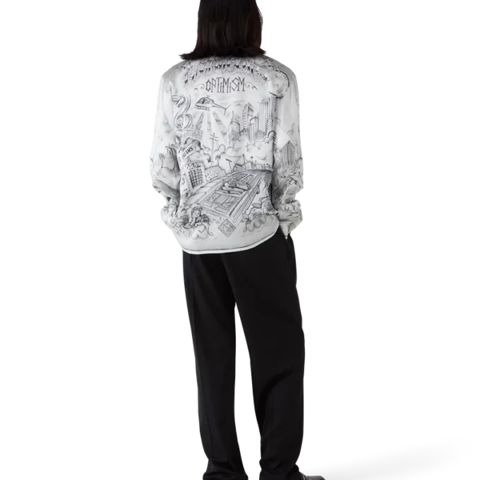 Camisas de seda de manga larga Tattoo