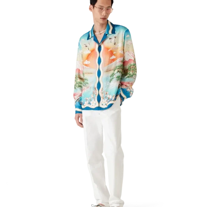 Camisas de seda de manga larga Tennis Club