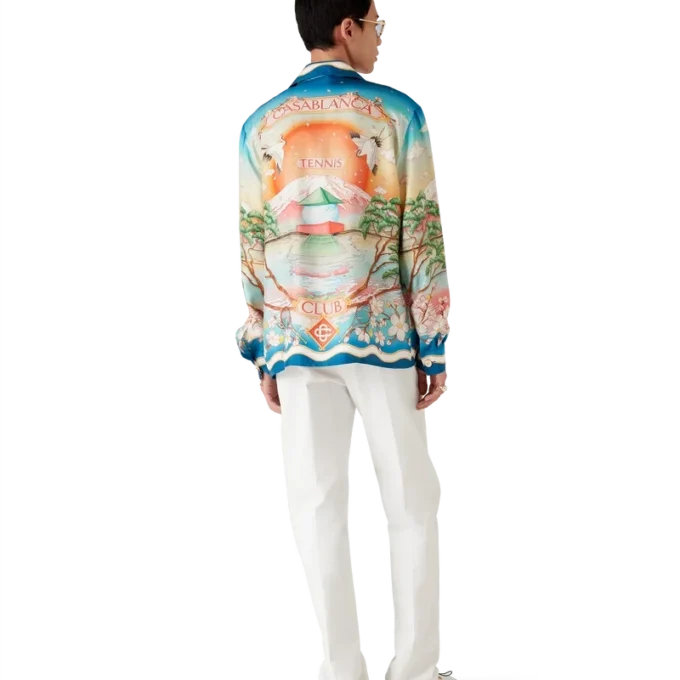 Camisas de seda de manga larga Tennis Club