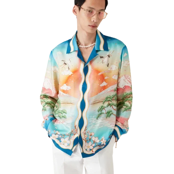 Camisas de seda de manga larga Tennis Club