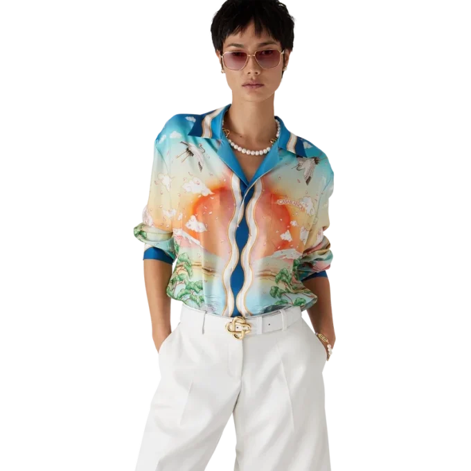 Camisas de seda de manga larga Tennis Club Camisas de seda de manga larga Tennis Club