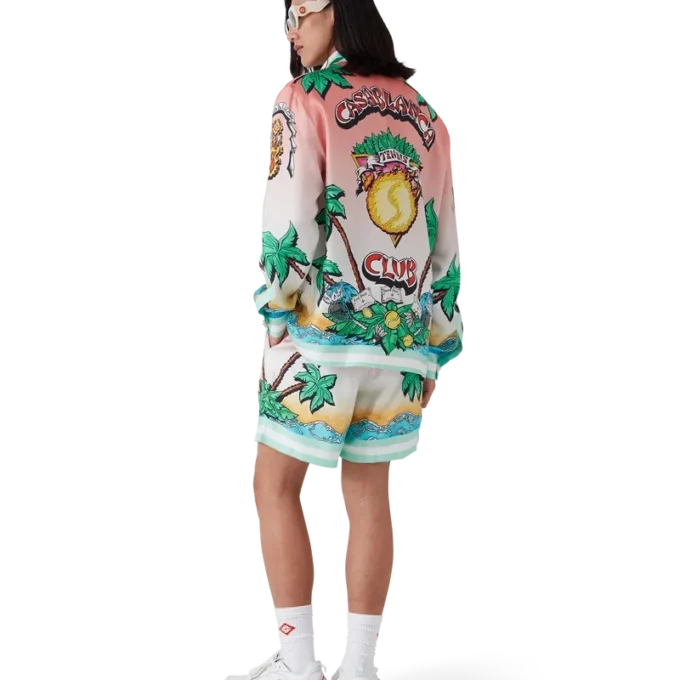 Camisas de seda de manga larga Tennis Club