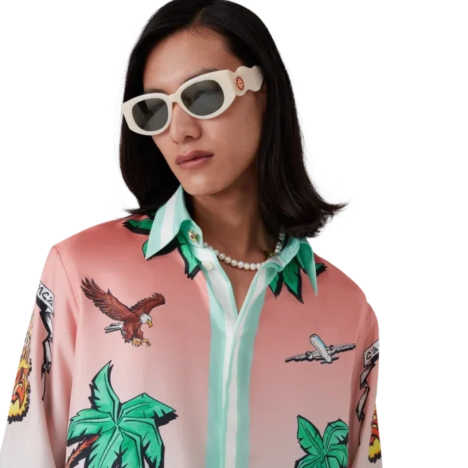 Camisas de seda de manga larga Tennis Club