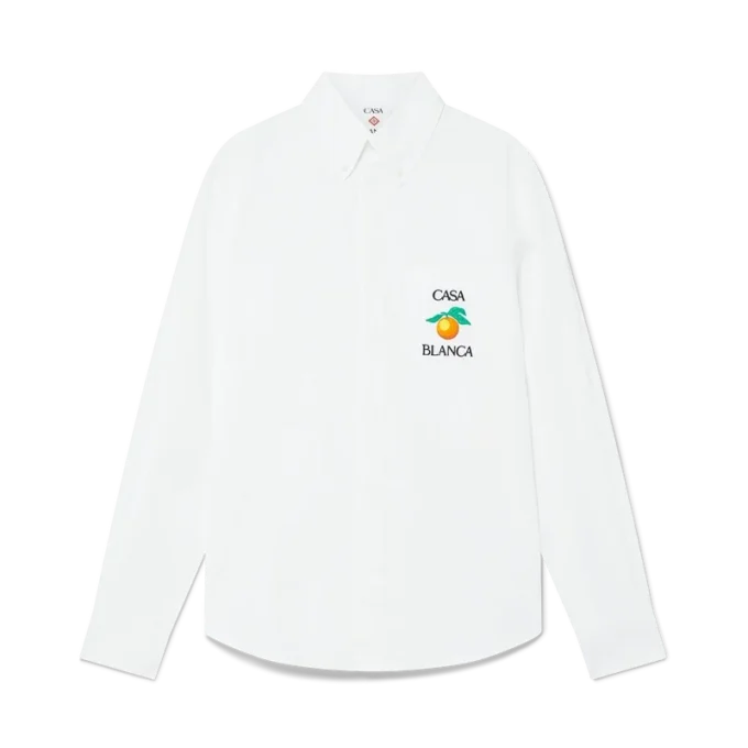 Camisas Oxford naranja bordadas