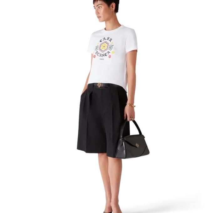 Camiseta ajustada de manga corta con emblema