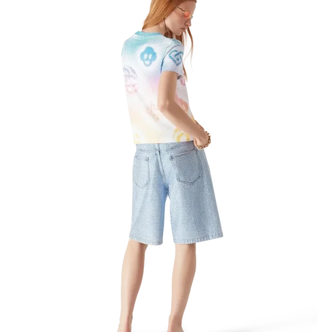 Camiseta ajustada de pantalón corto con logotipo en semitonos