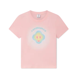 Camiseta ajustada de pantalones cortos con smiley aerografiado