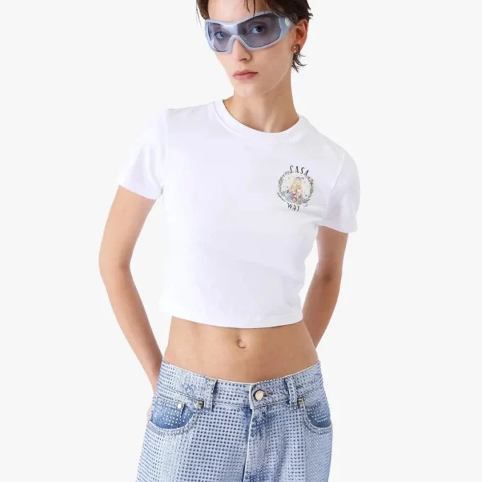 Camiseta blanca de pantalón corto para bebé Casa Way
