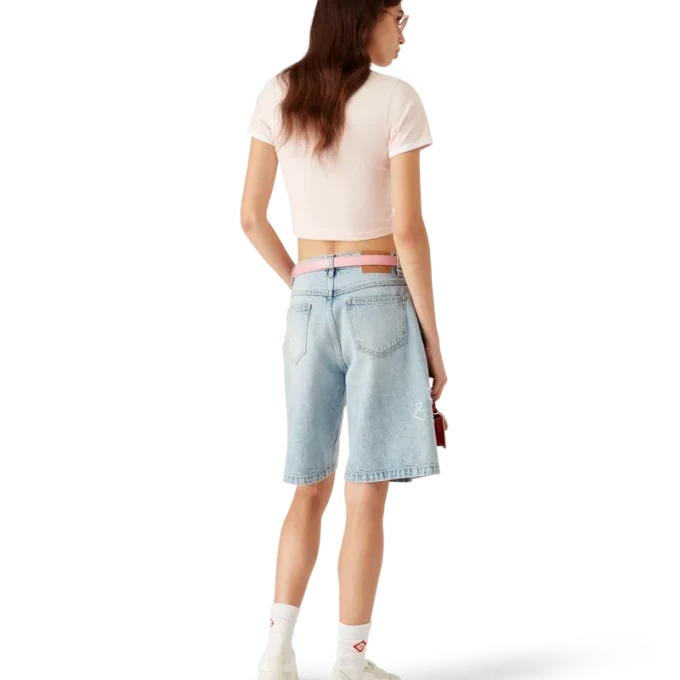 Camiseta corta con emblema de seta