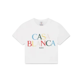 Camiseta corta con logotipo apilado
