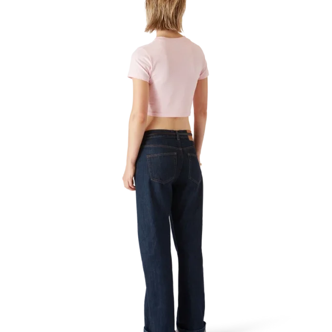 Camiseta corta con logotipo de orquídea Camiseta corta con logotipo de orquídea