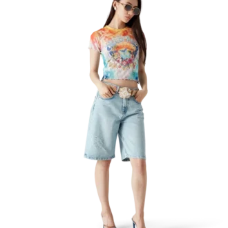 Camiseta de malla teñida con nudos «Surf Trip»