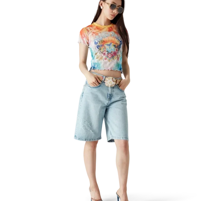 Camiseta de malla teñida con nudos «Surf Trip»