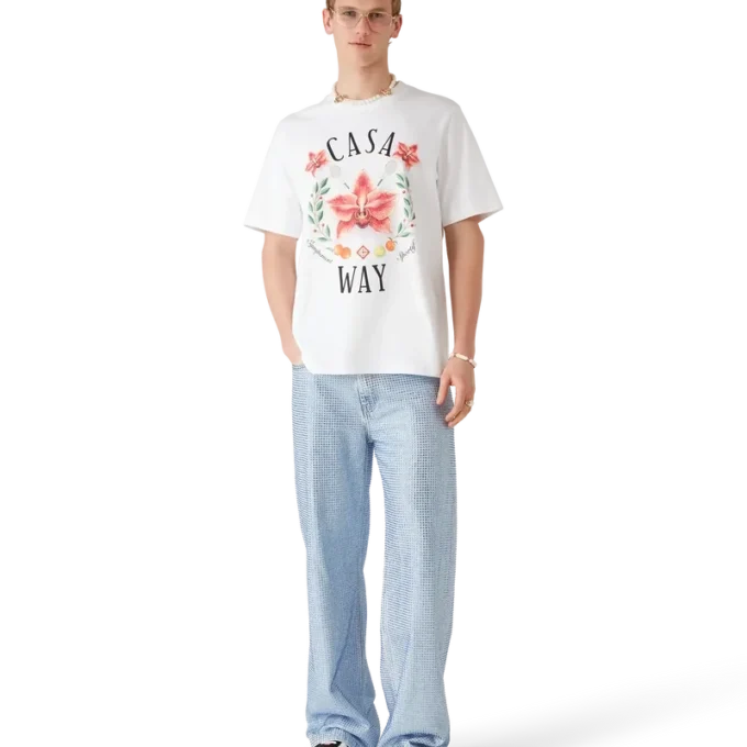 Camiseta de manga corta con el logotipo de Casa Way Orchid