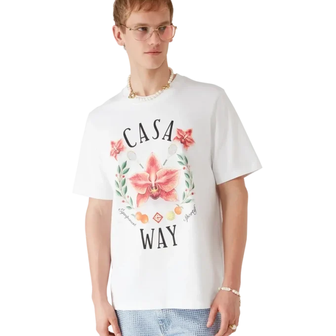 Camiseta de manga corta con el logotipo de Casa Way Orchid