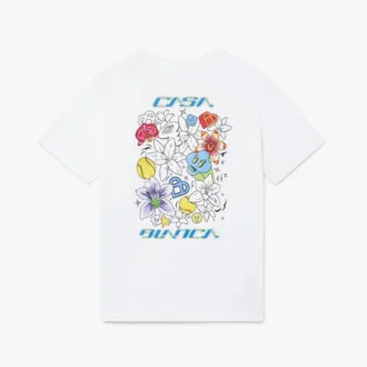 Camiseta de manga corta con grafitis blancos