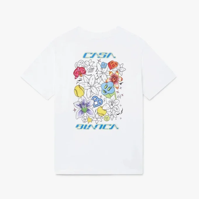 Camiseta de manga corta con grafitis blancos