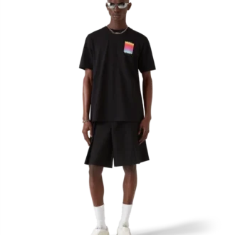 Camiseta de manga corta con logotipo cuadrado degradado