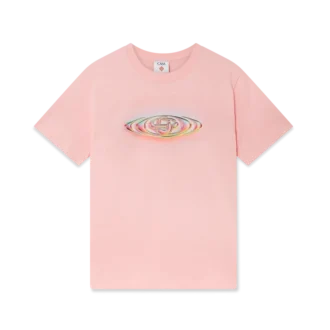 Camiseta de manga corta con logotipo de cristal
