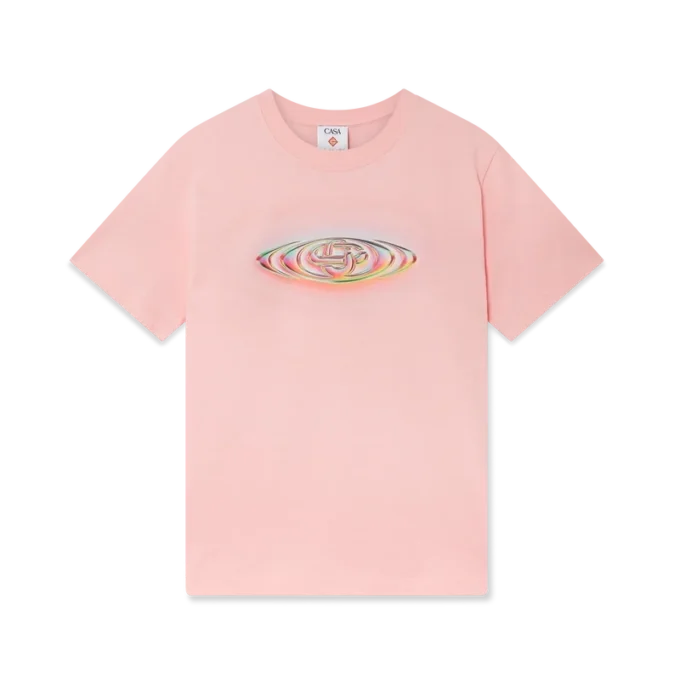 Camiseta de manga corta con logotipo de cristal