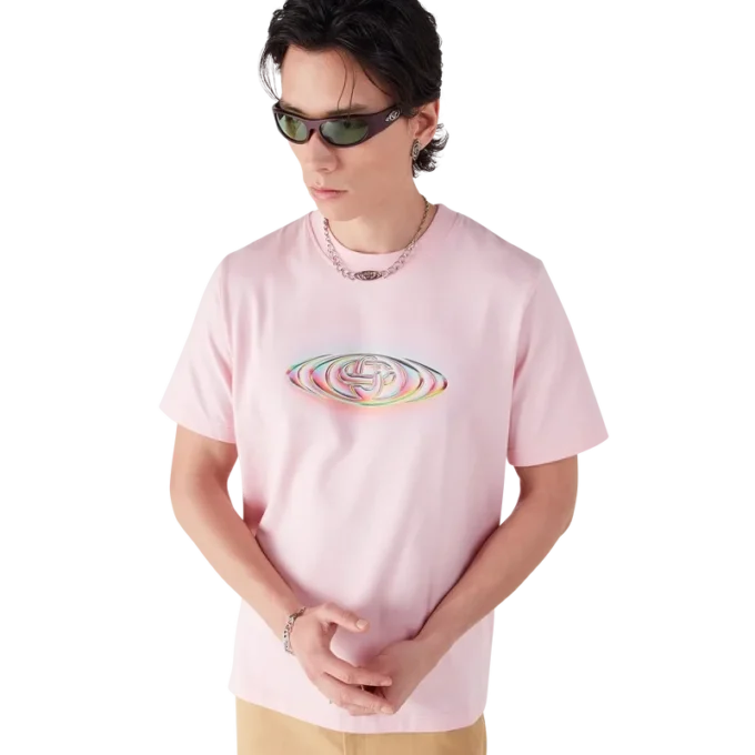 Camiseta de manga corta con logotipo de cristal