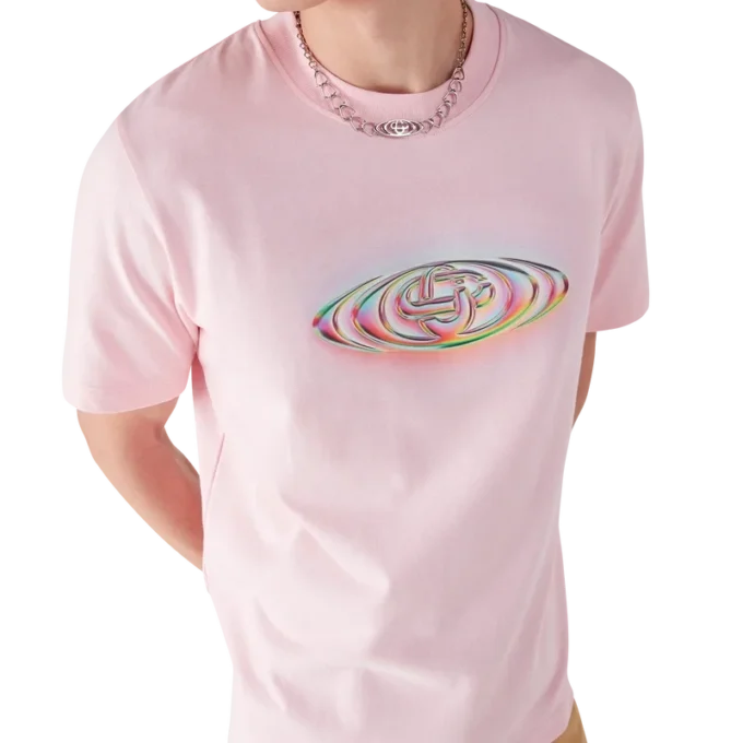Camiseta de manga corta con logotipo de cristal