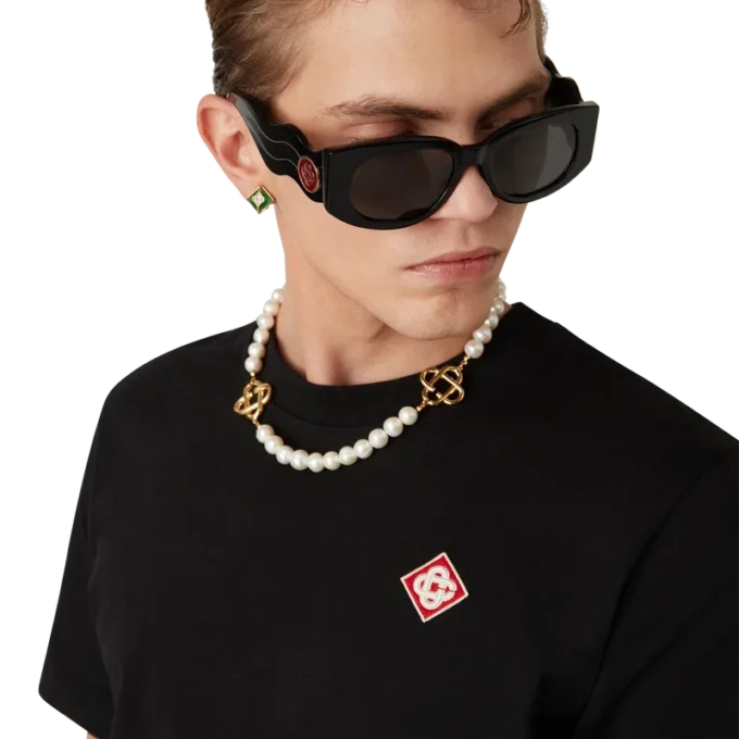 Camiseta de manga corta con logotipo de diamante