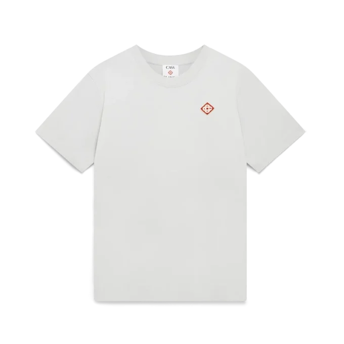 Camiseta de manga corta con logotipo de diamante gris