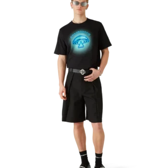 Camiseta de manga corta con logotipo de seta pintado con aerógrafo