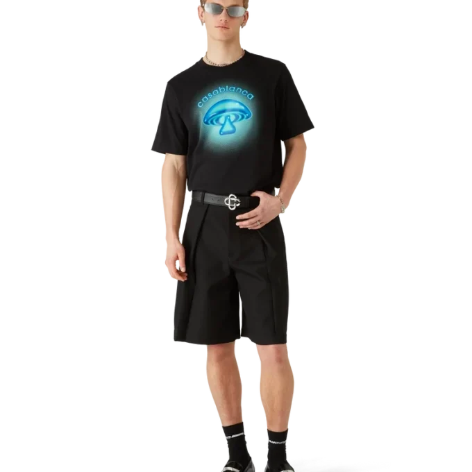 Camiseta de manga corta con logotipo de seta pintado con aerógrafo