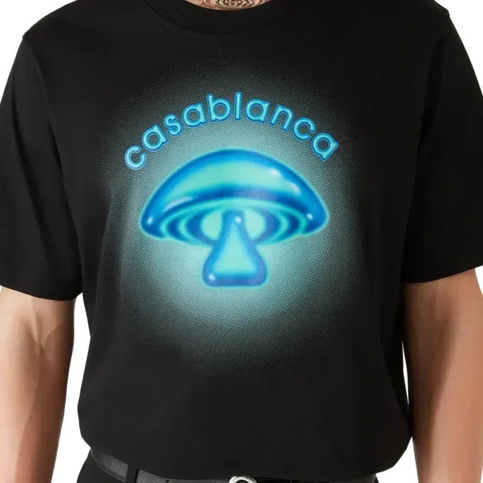 Camiseta de manga corta con logotipo de seta pintado con aerógrafo