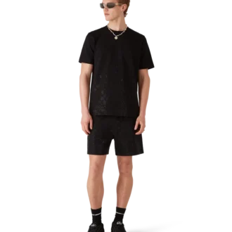 Camiseta de manga corta con logotipo Monogram de cristal