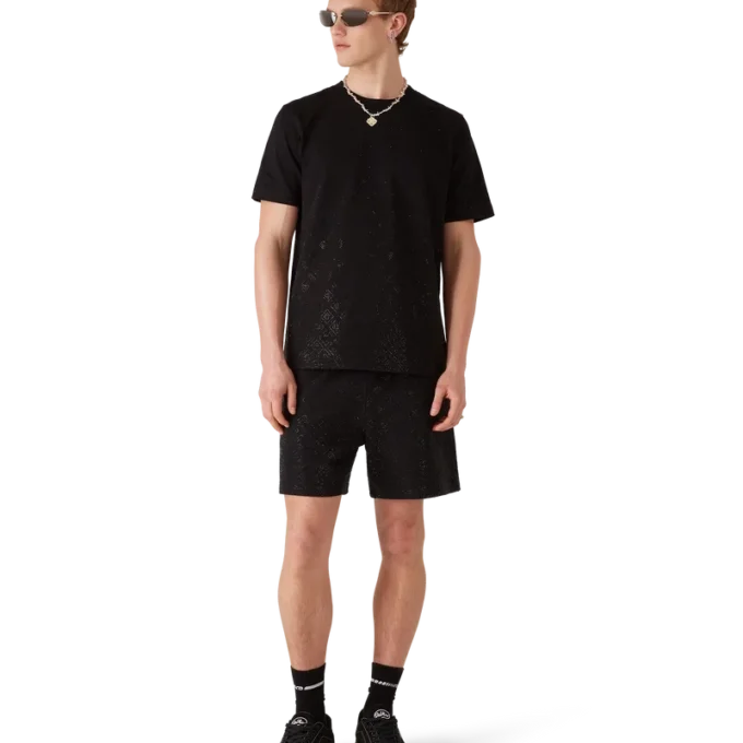 Camiseta de manga corta con logotipo Monogram de cristal