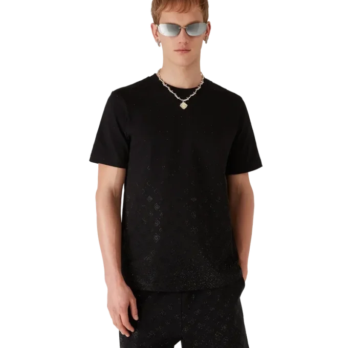 Camiseta de manga corta con logotipo Monogram de cristal