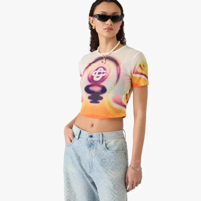 Camiseta de manga corta para bebé con estampado Sporchid en malla