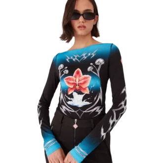 Camiseta de manga larga de jersey elástico Blades